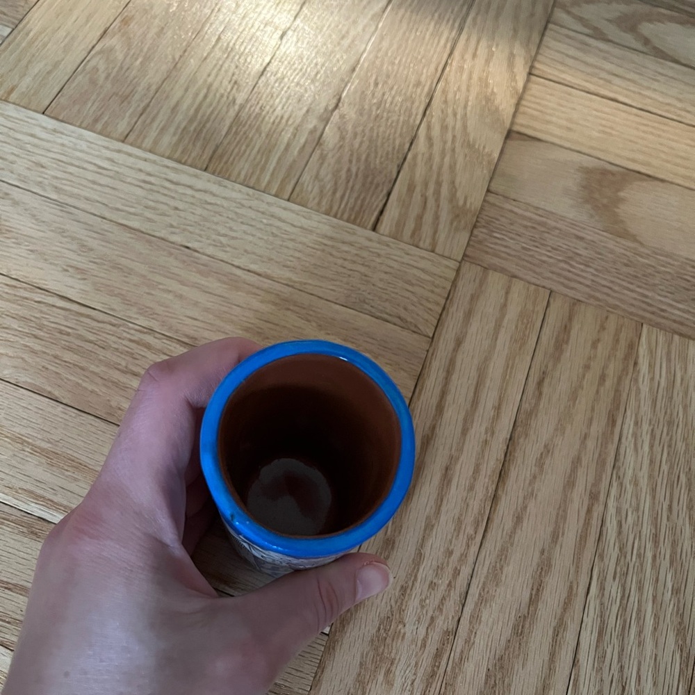 Handcrafted Blue Ceramic Shot Glass - Picture 3 of 4